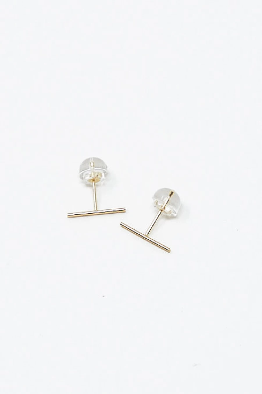 14K Yellow Gold Single Stud Earring - Minimalist Staple Design by Kathleen Whitaker