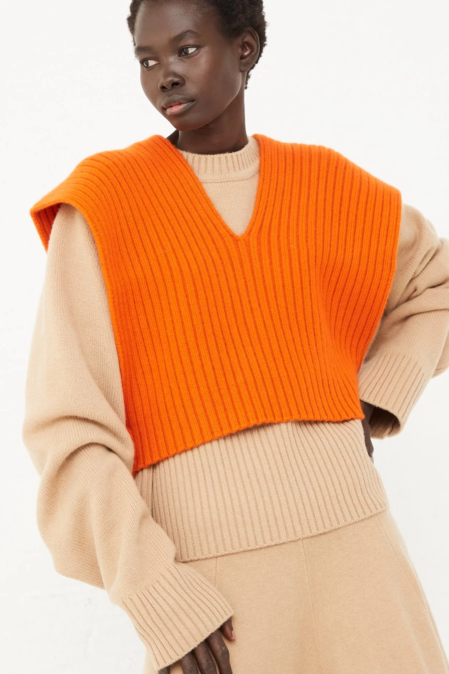Extreme Cashmere Wiebke Vest in Maple - Luxurious Women's Knitwear by Oroboro Store