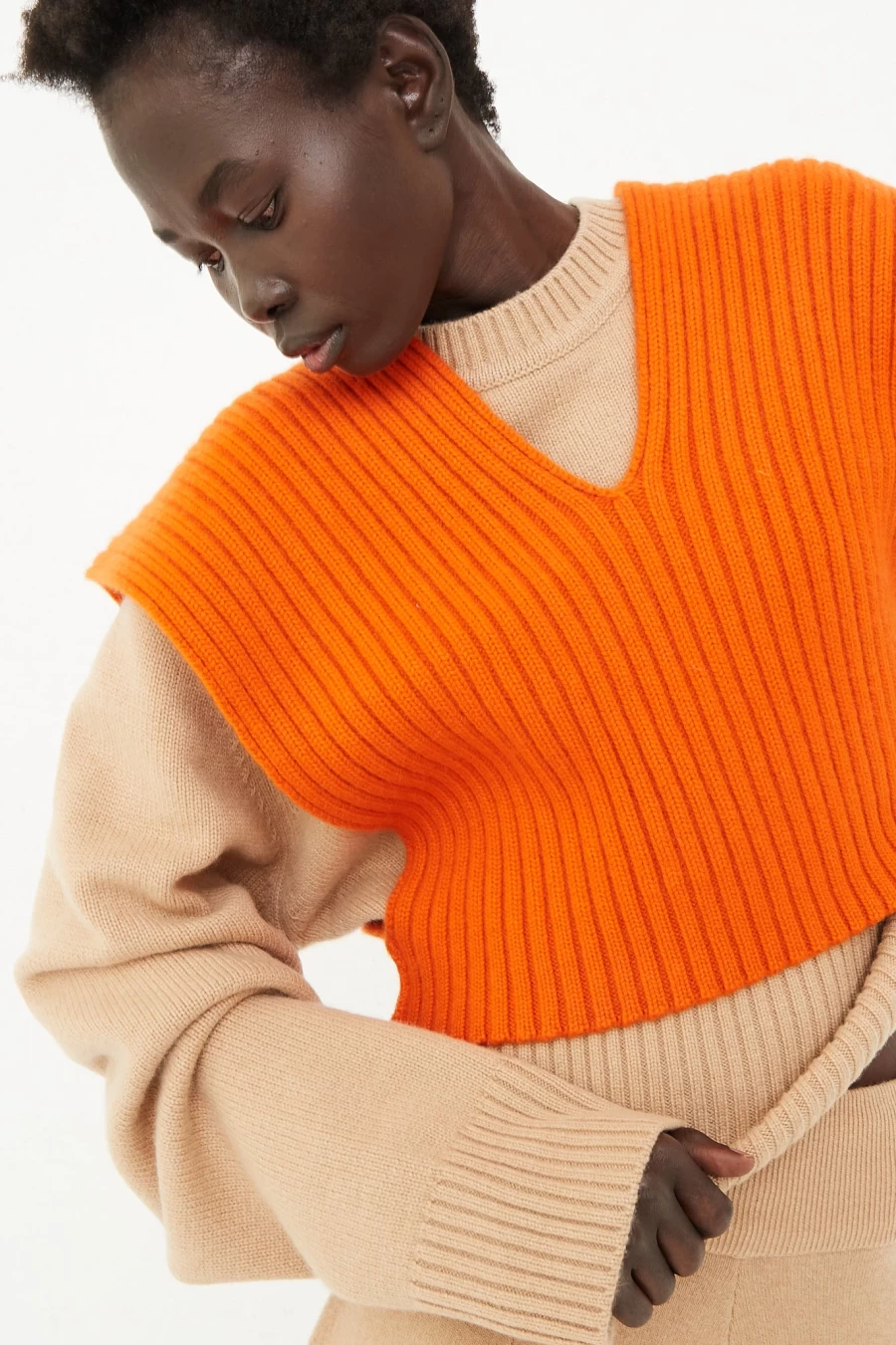 Extreme Cashmere Wiebke Vest in Maple - Luxurious Women's Knitwear by Oroboro Store