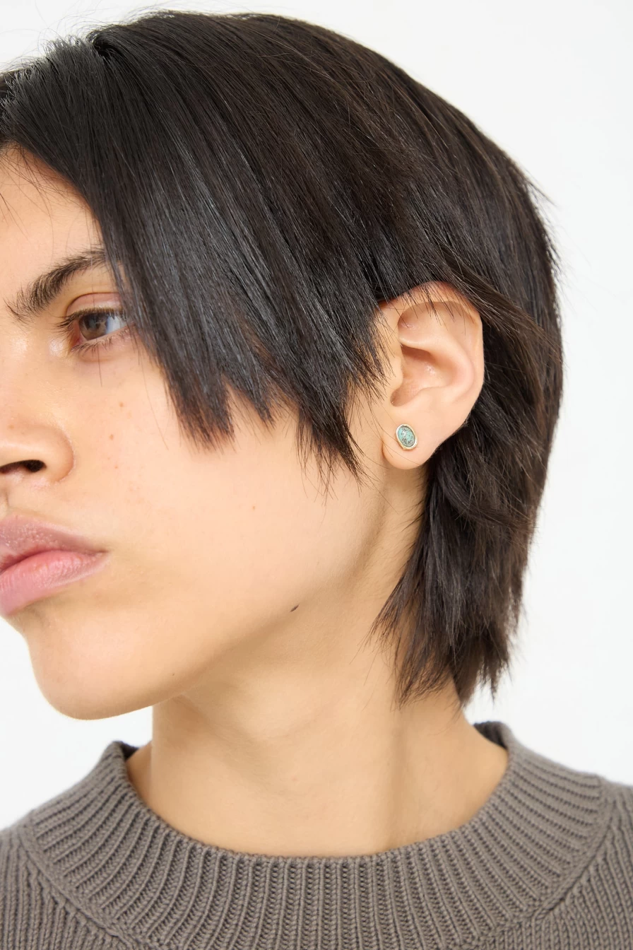 "Mary MacGill Turquoise Floating Stud Earrings | Oroboro Collection"