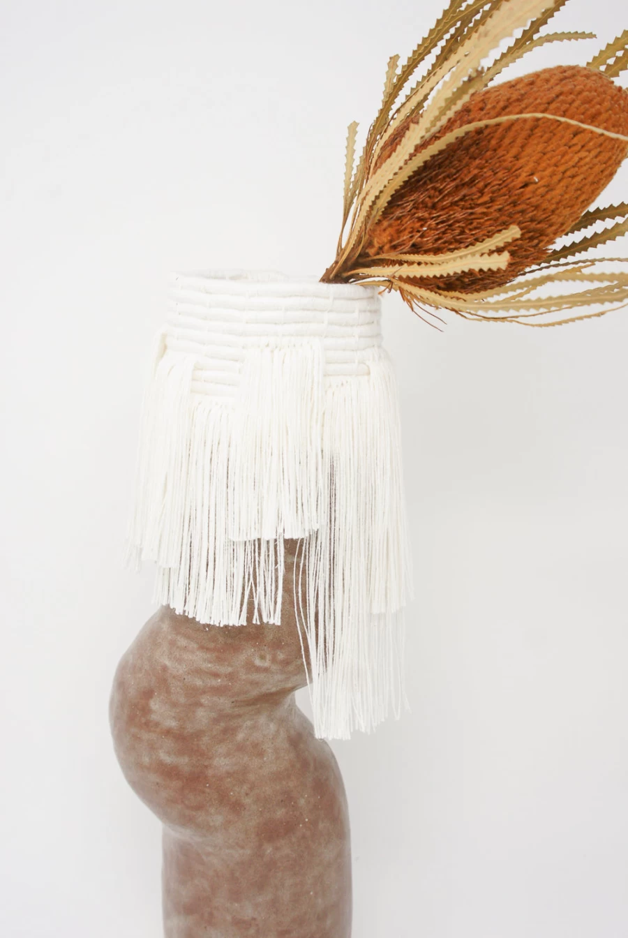 Karen Tinney Brown and White Ceramic Vessel #722 | Handcrafted Pottery | Oroboro Store New York