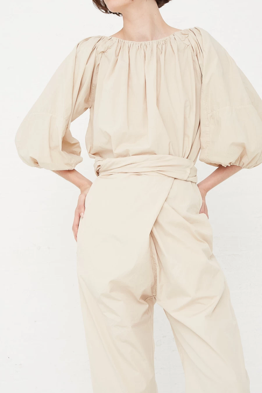 Cosmic Wonder Beeswax Suvin Broadcloth Wrap Pant - Oroboro Organic Cotton Comfort