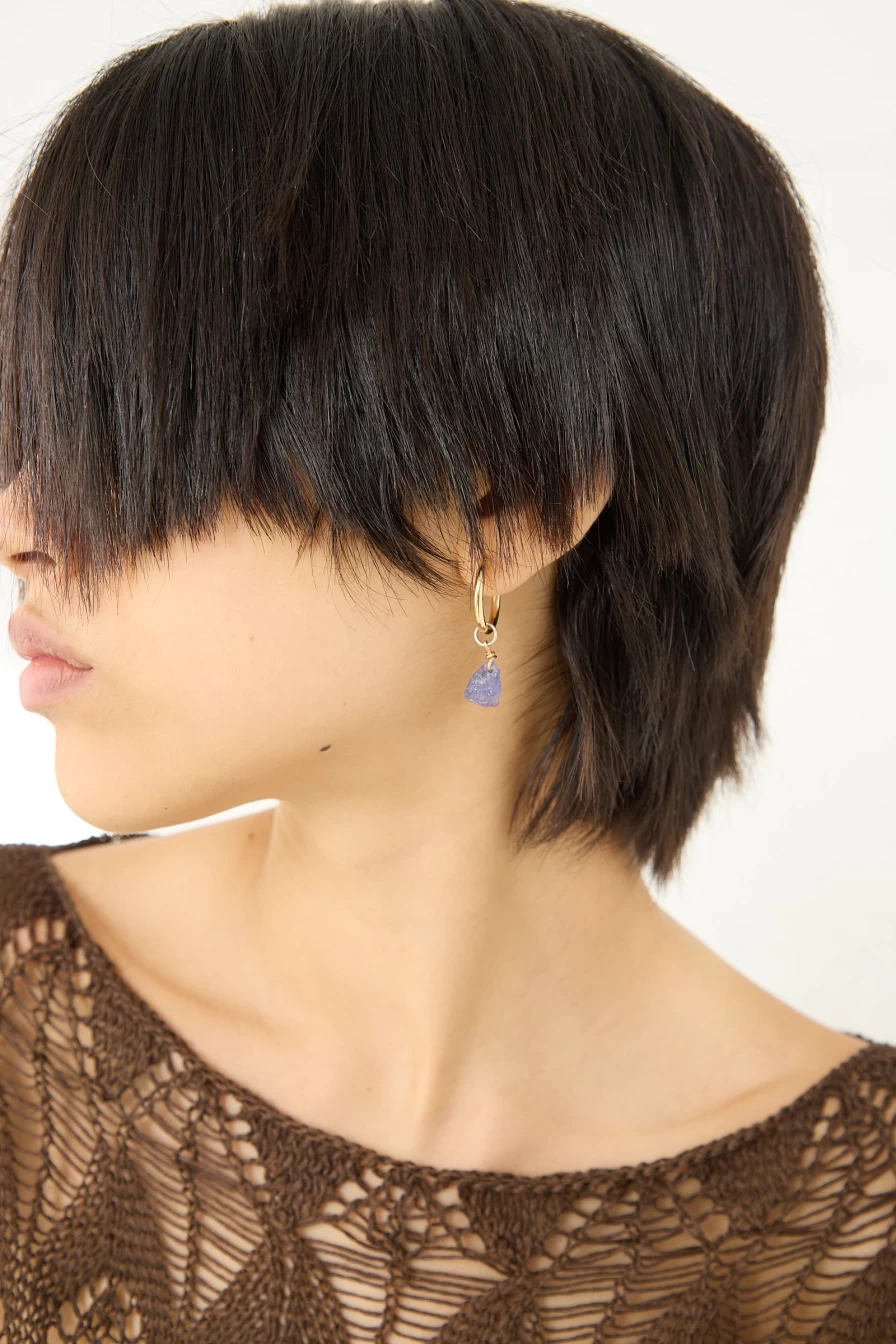 Tara Turner Genuine Tanzanite Hoop Earrings in Sterling Silver | Handcrafted Jewelry | Oroboro Store New York