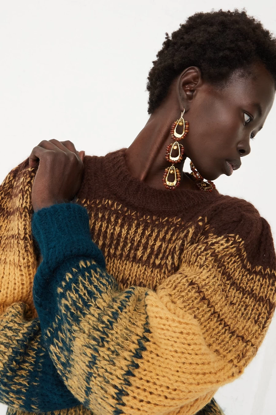 Ulla Johnson Rosalia Alpaca Crew Neck Sweater in Desert | Women's Luxury Knitwear