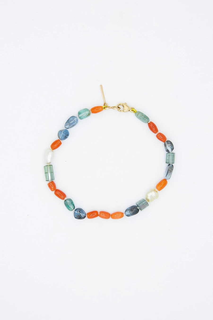 Mary MacGill 14K Gold Red Coral and Keshi Pearl Bracelet – Handmade Luxury Jewelry