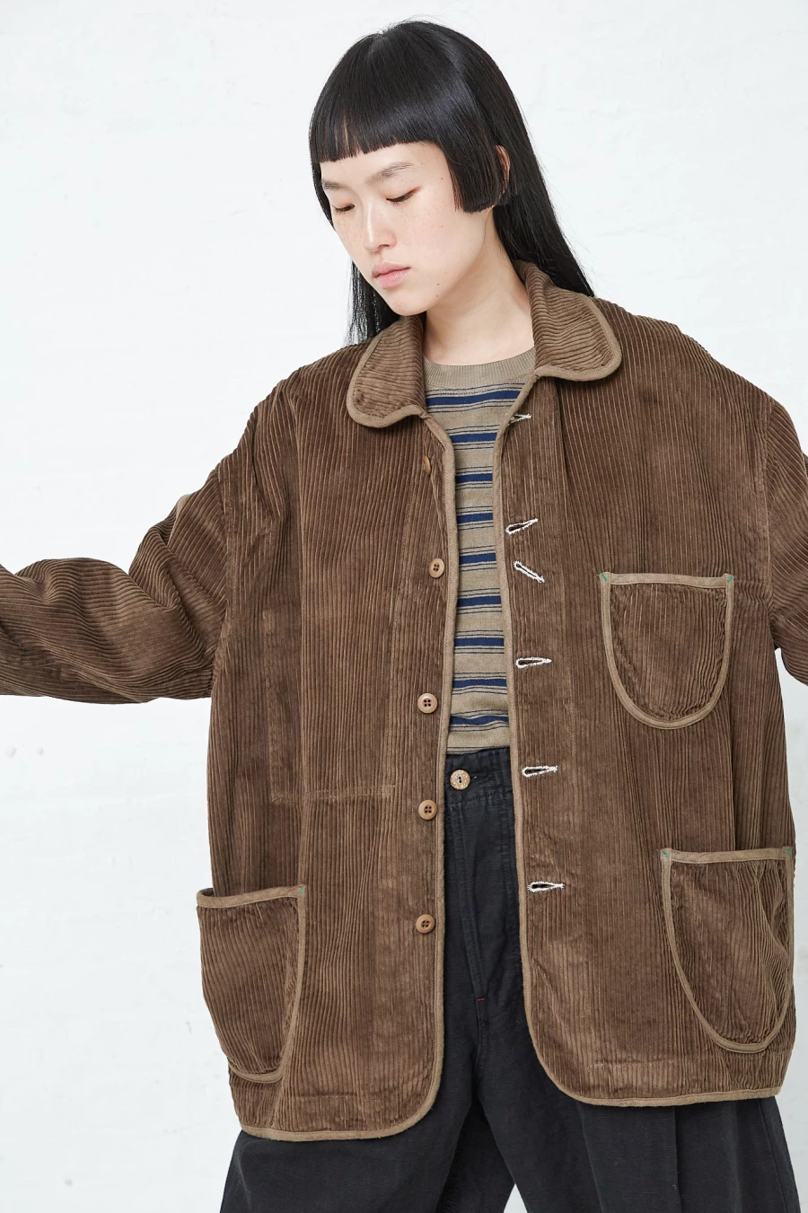 Dr. Collectors Grey Volcano Corduroy Jacket for Men - Big Wales Textured Vintage Style Coat