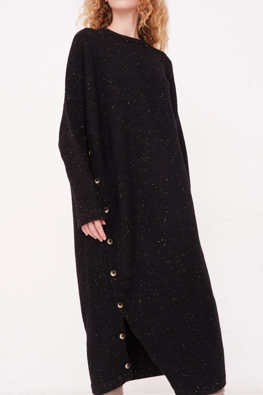 Lauren Manoogian Black Long Sleeve Button-Down Dress | Oroboro Store
